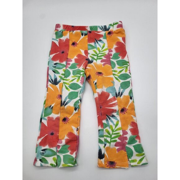 PEEK Baby Girl 2 PC Outfit Cropped Top and Pants Colorful Floral Print 12-18M - Picture 3 of 8